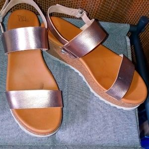 Gold platform sandals